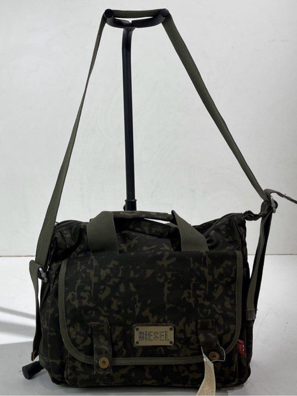 Diesel Olive Green Camouflage Messenger Bag